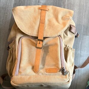 Tan Canvas Backpack for Men
